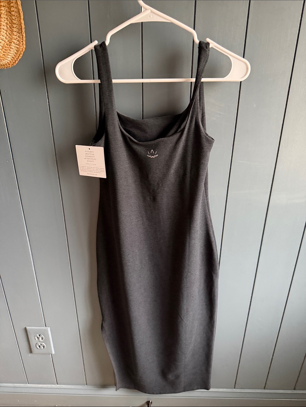 Beyond Yoga Black Square-Neck Midi Dress - Picture 3 of 5